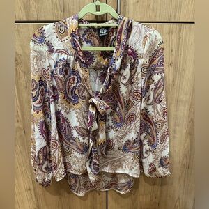 Sheer Paisley Print Top